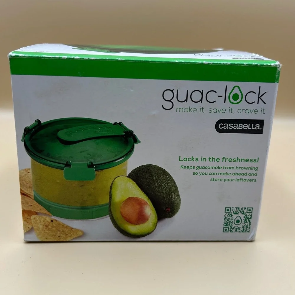Casabella Guac-Lock Guacamole Storage Container Green Airtight Freshness Saver